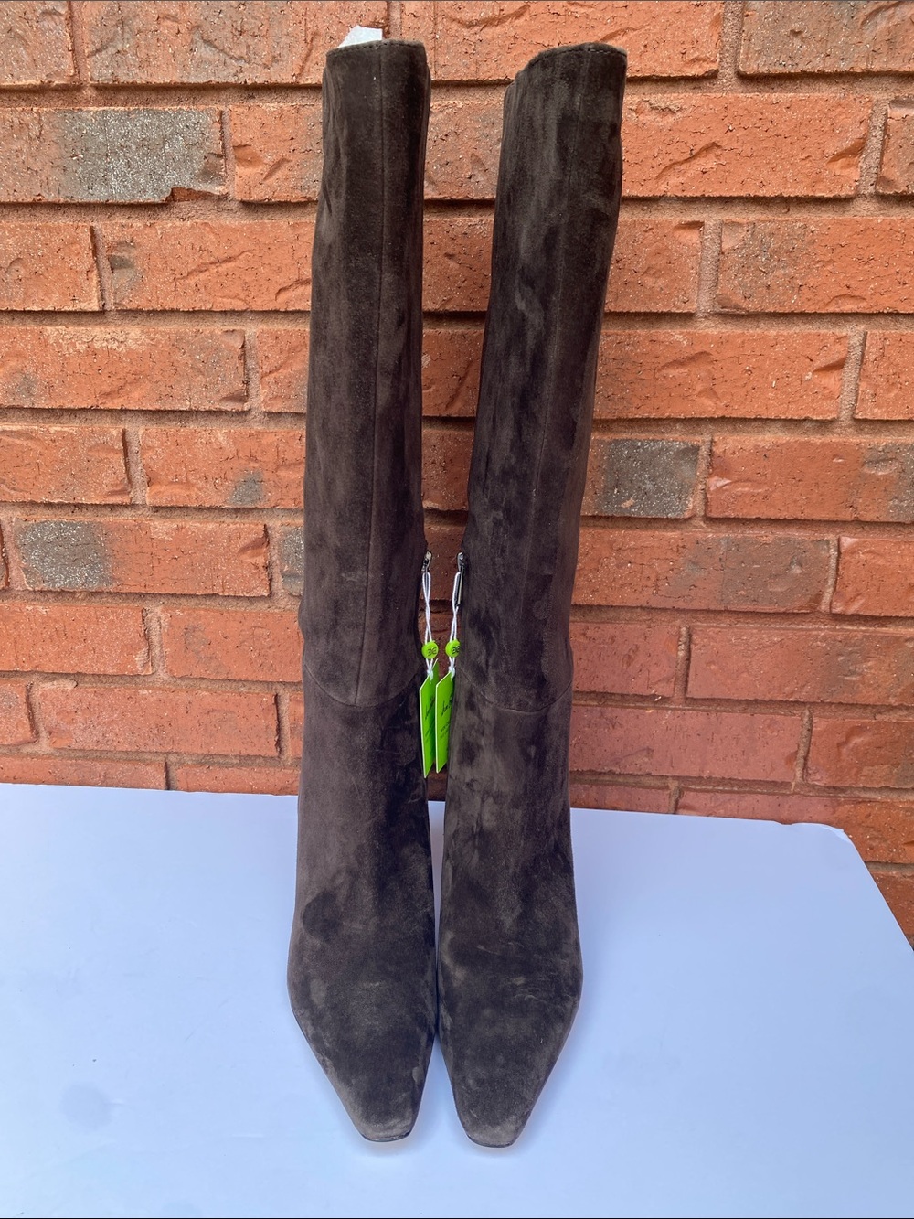 Sam Edelman Brown Suede Knee-High Heeled Boots 9 - Picture 7 of 11